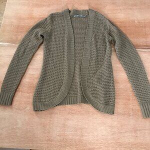 Jason Maxwell Cardigan Women M Brown Open Front Open Knit Long Sleeve Preppy